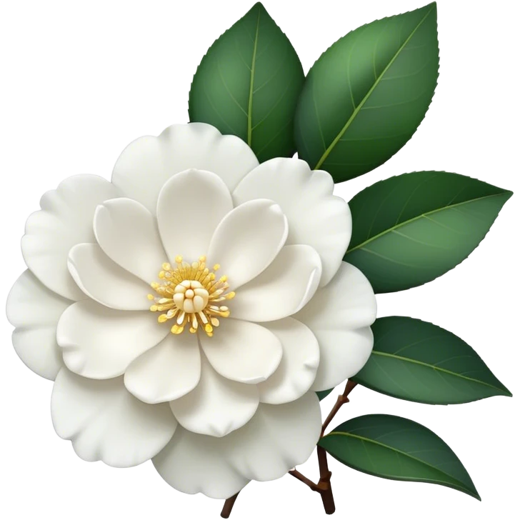 single White Camellia Japonica, straight stem emoji