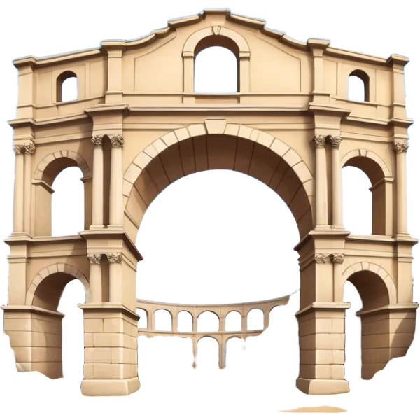 Cinematic Realistic Pula Arena Landmark Emoji, presenting the grand Roman amphitheater with towering stone arches. emoji