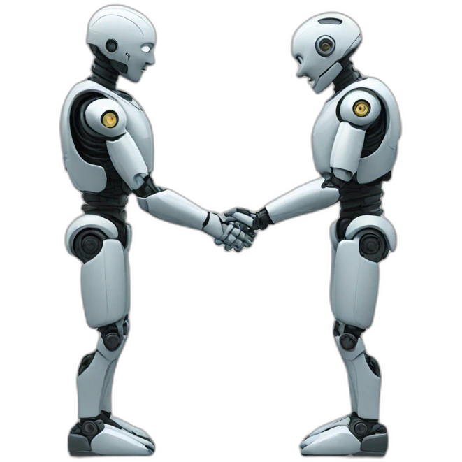 human and robot handshake emoji