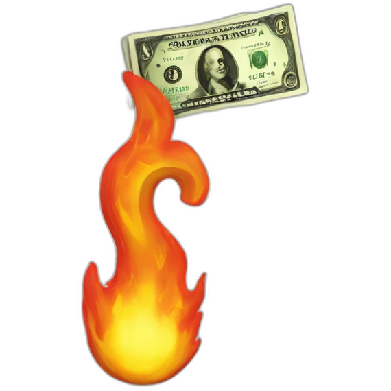 Argetinian currency on fire emoji