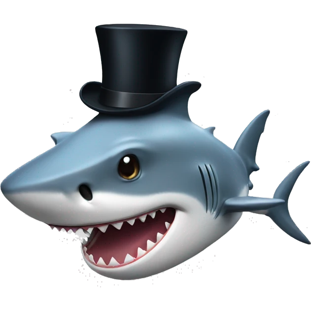 Shark tipping top hat  emoji