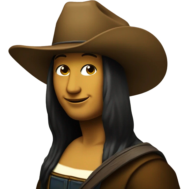 Mona Lisa with a cowboy hat emoji