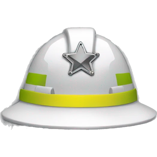 construction hard hat with sheriffs badge  emoji