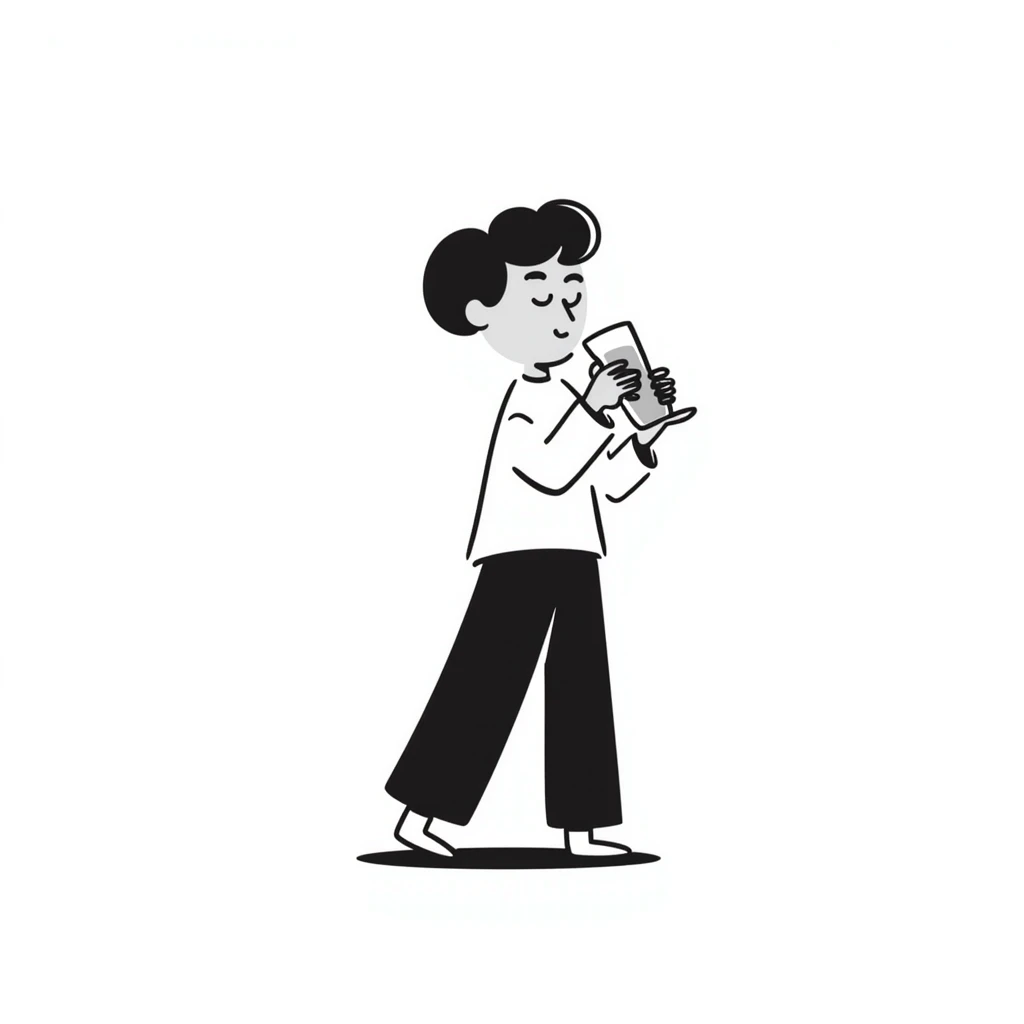 Hand drawn person drinking water from a glass emoji