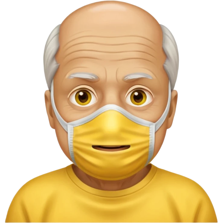 old man with beauty face pack give me a yellow face mask on his face  emoji
