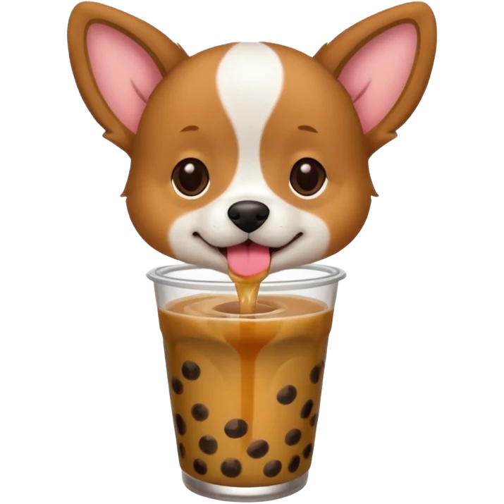 Dog with boba emoji