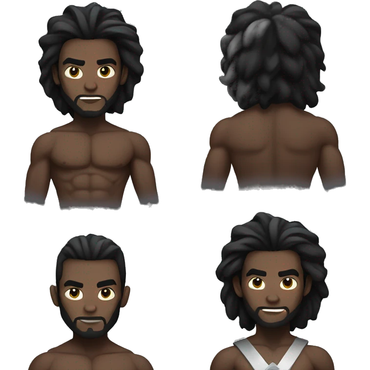 Black lightning with long hair and fit body  emoji