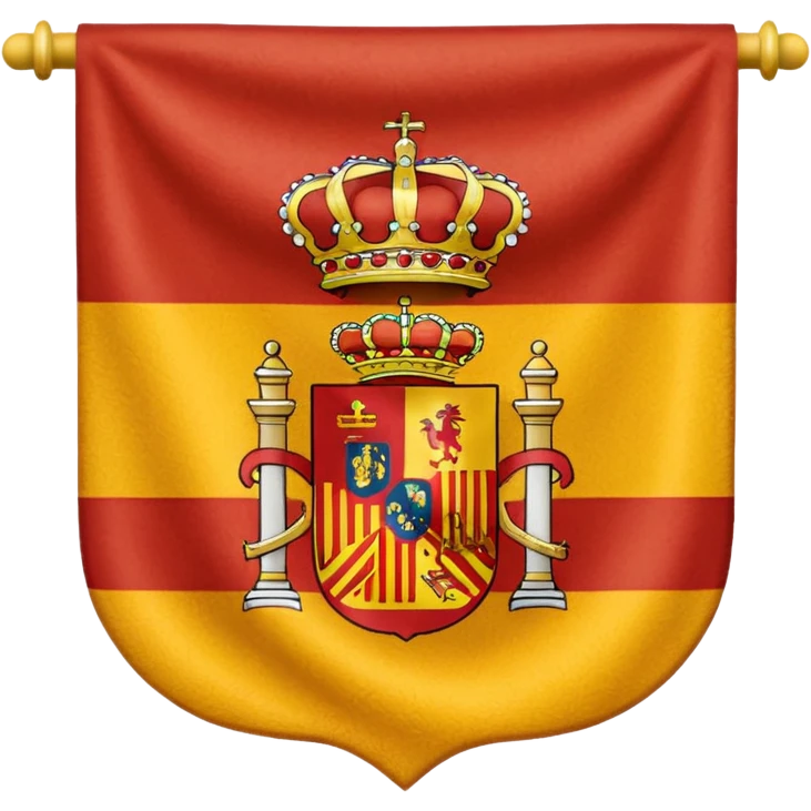  Bandera de España 🇪🇸 con un aguila marrón atrás del escudo de España emoji