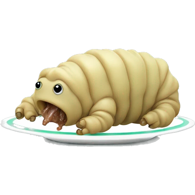 Tardigrade eating  emoji