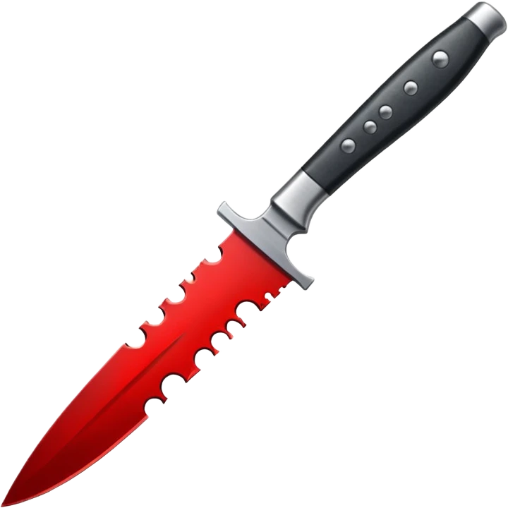  A knife with a black cutting handle with drilling blood on it emoji
