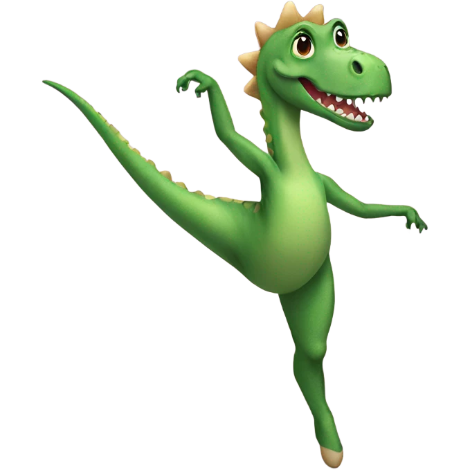 dinosaur doing ballet on pointe emoji