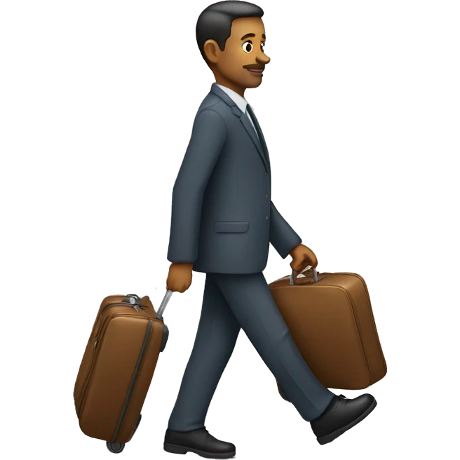 a man walking with suitcase emoji