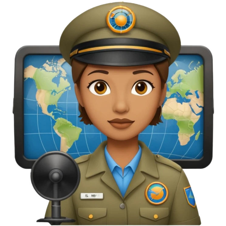 air traffic controller with radar screen emoji
