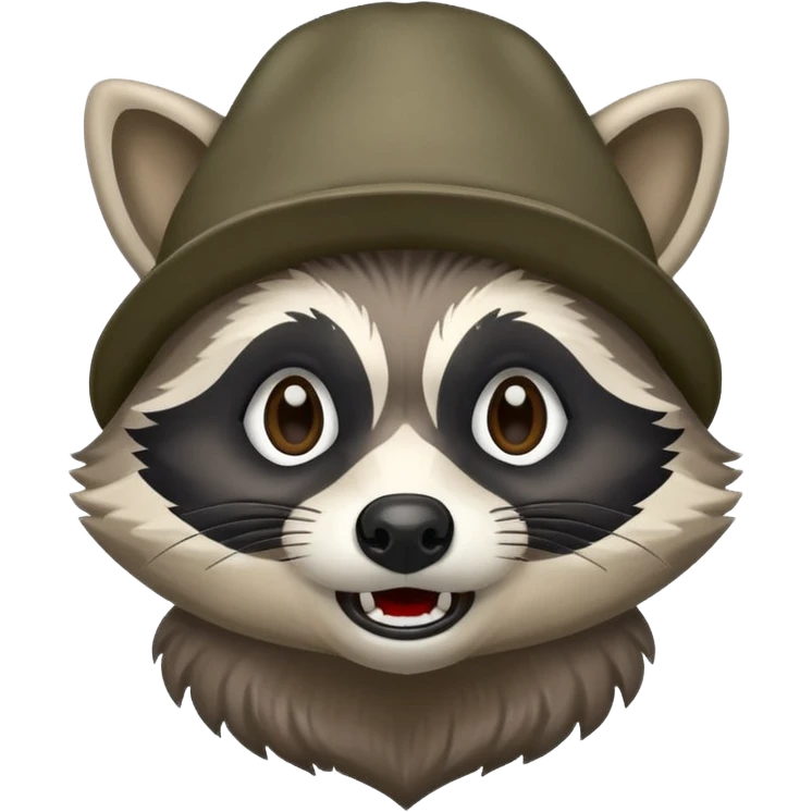 Aggressive Raccoon bandit with Bernie hat emoji