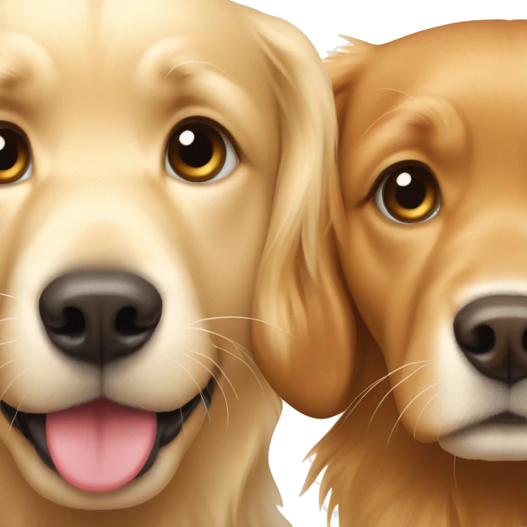 Blonde and red golden retriever next to each other emoji