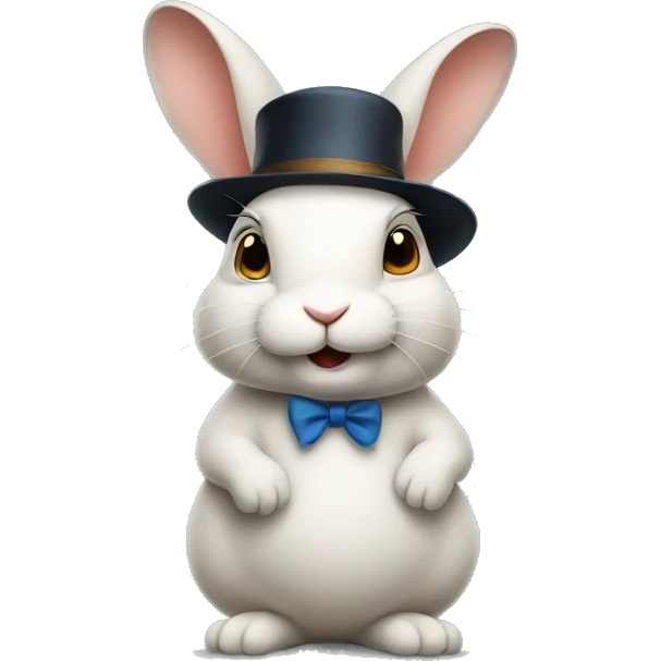 profile rabbit stands on two legs with a hat two ears emoji