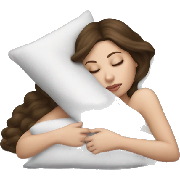 sleeping beauty brunette white girl with a silk pillow emoji