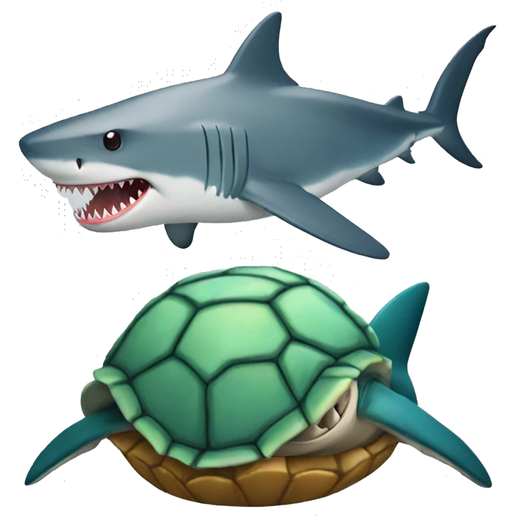 shark eating a tortoise  emoji