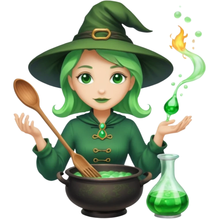 green witch cooking potion emoji