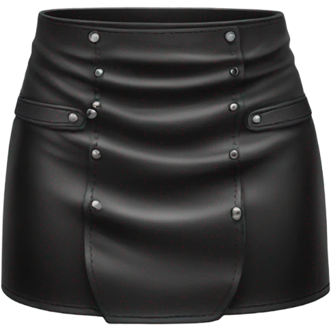 Black leather mini skirt isolated emoji