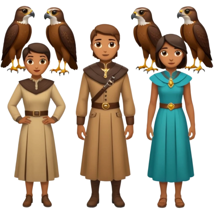 Falconer , different man and different dresses, DIfferent Face emoji