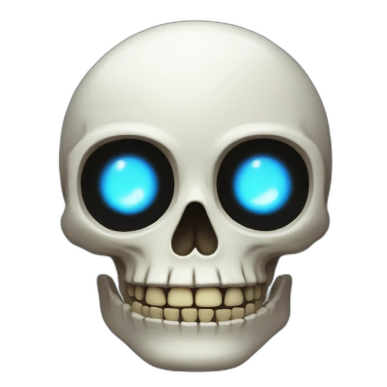 undertale skeleton right glowing blue eye emoji