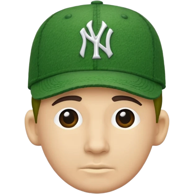 Brimless new york Yankee green cap emoji