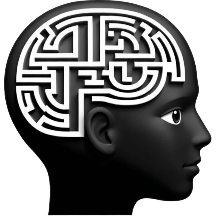 silhouette of a head with a maze inside emoji