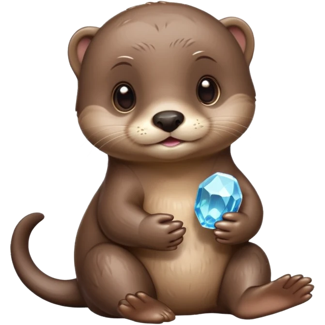 baby otter holding crystals emoji