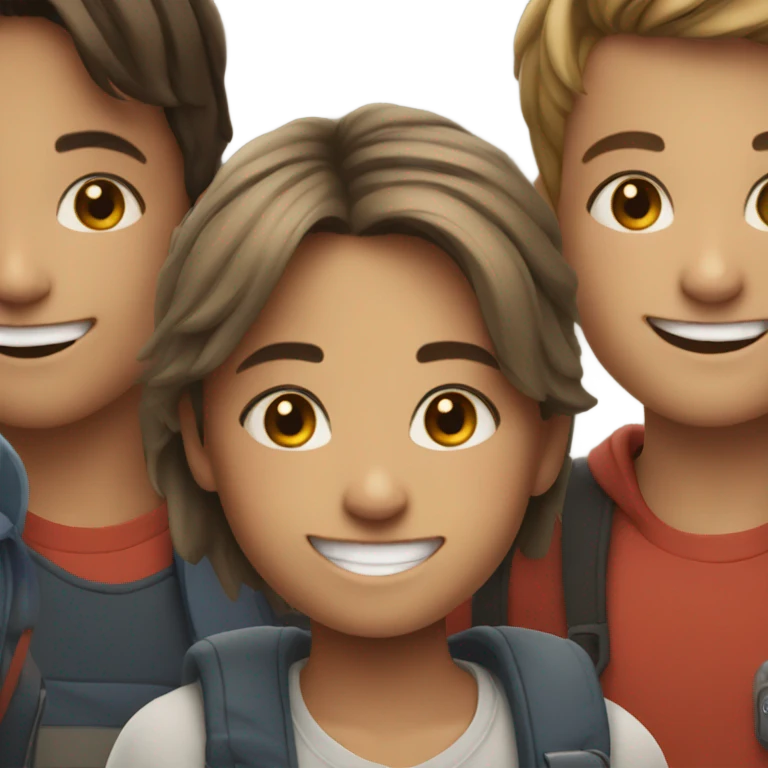 smiling girl with boys emoji
