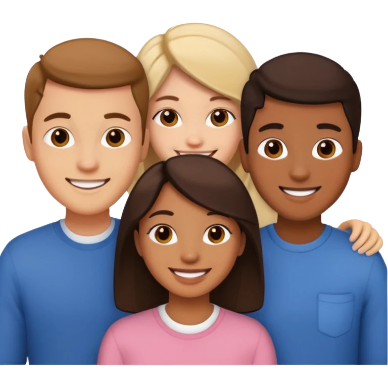 three interlaced friends emoji