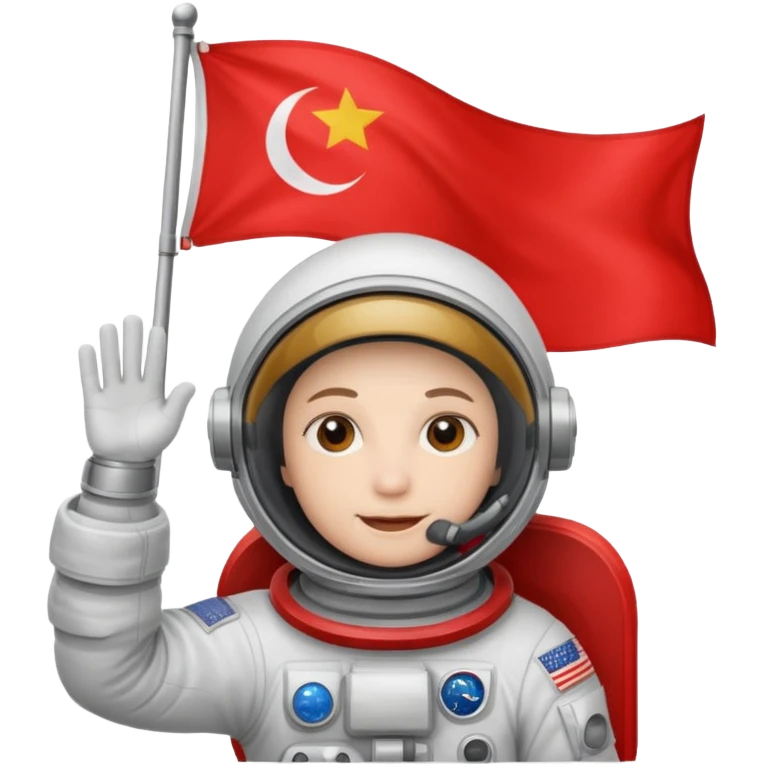 astronaut with red flag emoji