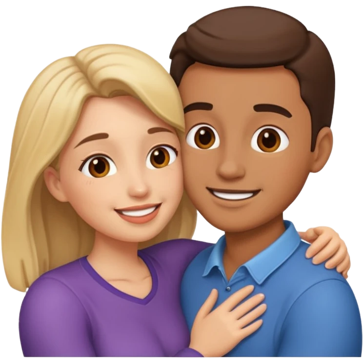 Hugging and kissing emoji