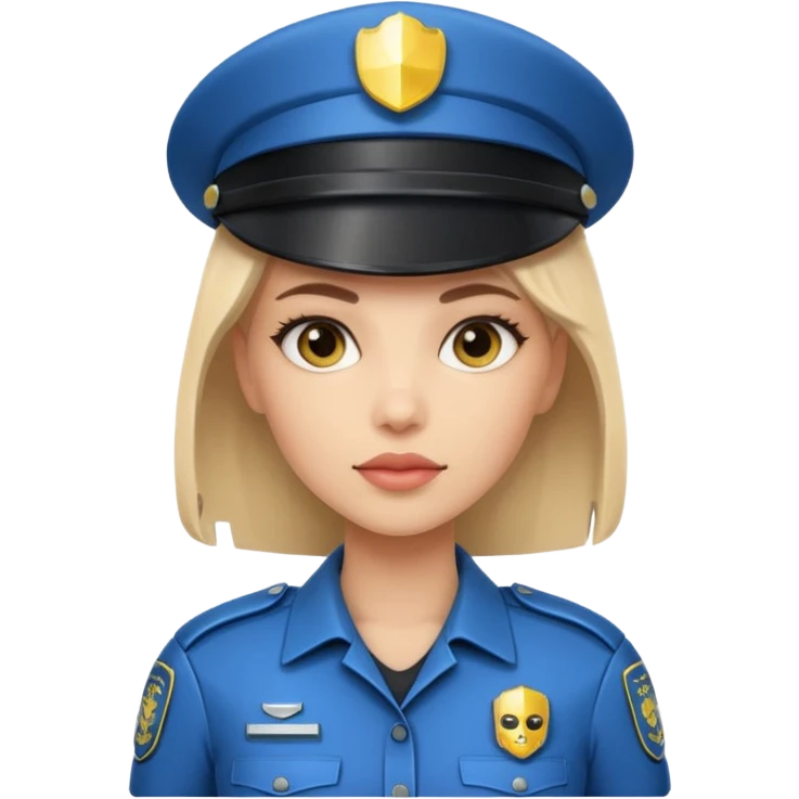 half robot futuristic female cop emoji