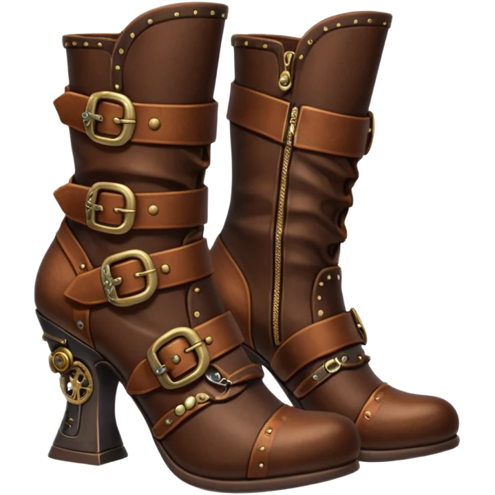 Ultra realistic Steampunk style, Women's booties emoji