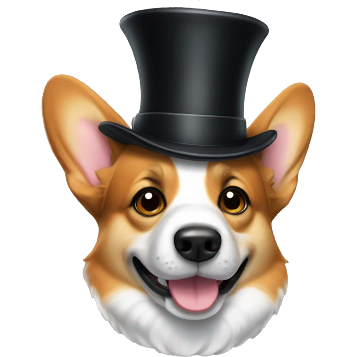 Corgi in a top hat emoji