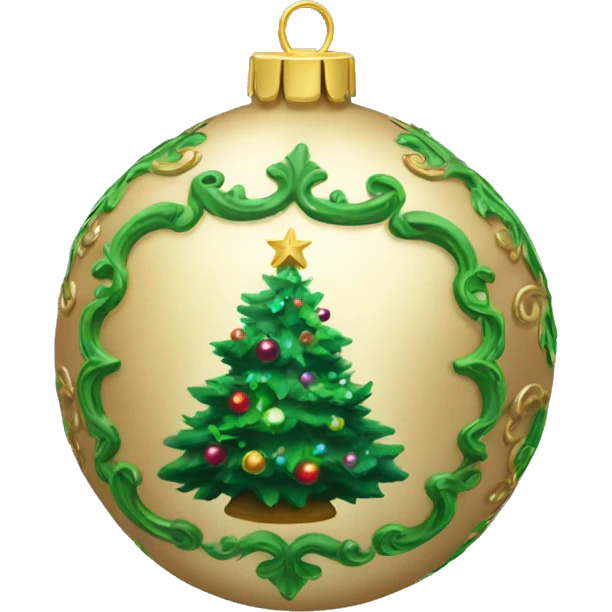 Christmas tree rococo bauble emoji