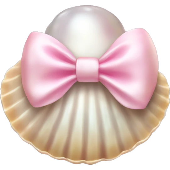 Pearl shell and light pink bow emoji