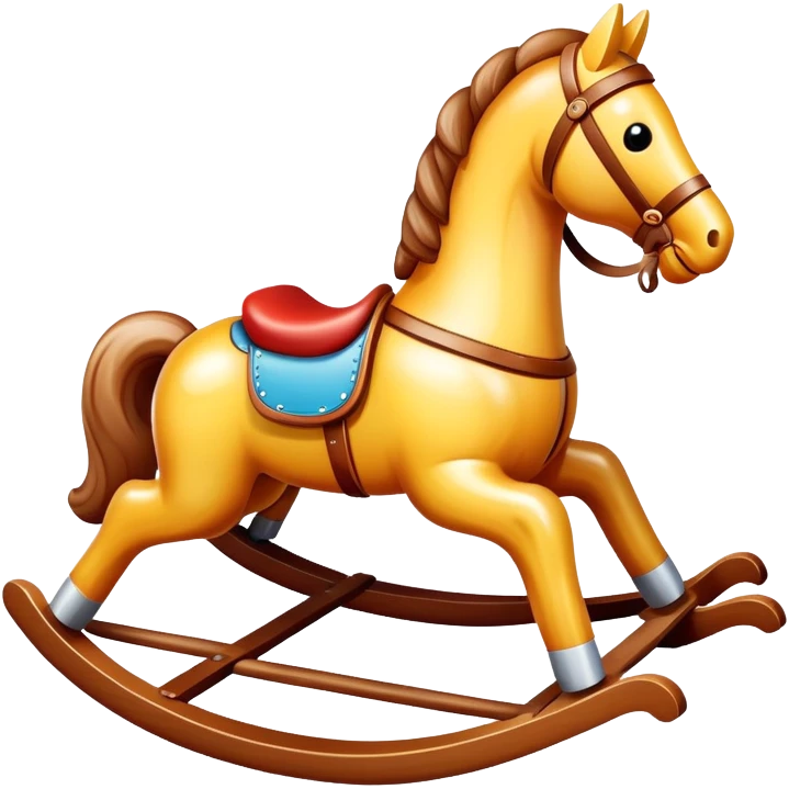 Gradient colored rocking horse toy emoji