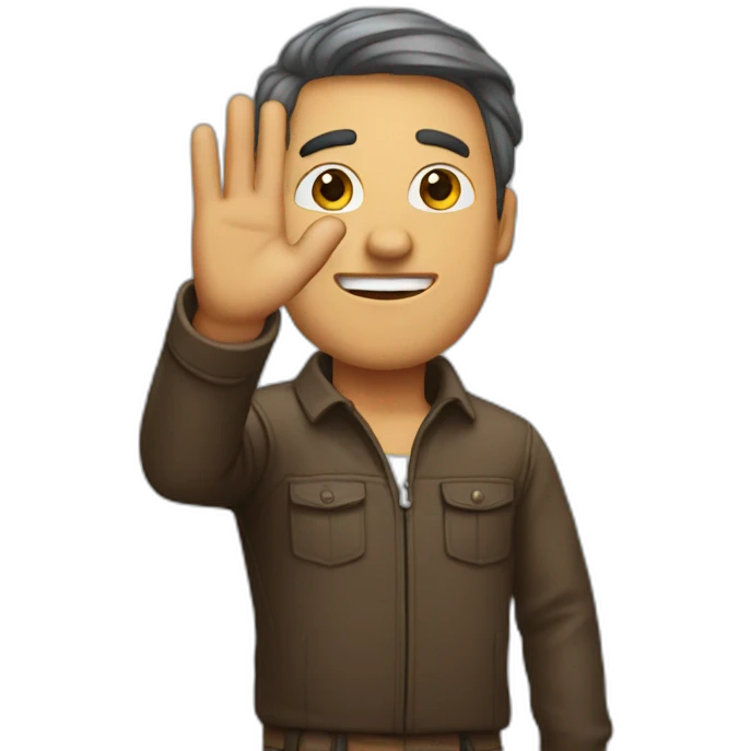 the man who raises his hand emoji