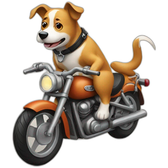 Dog riding a motorcycle  emoji