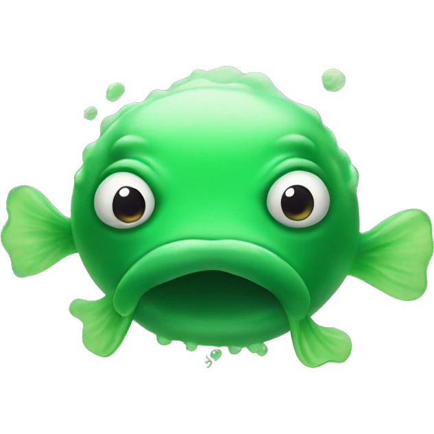 Green Blobfish With Green Smoke Coming Out Of It's Mouth emoji