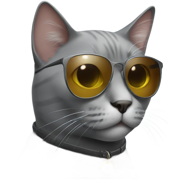 Grey Cat with sunglasses emoji