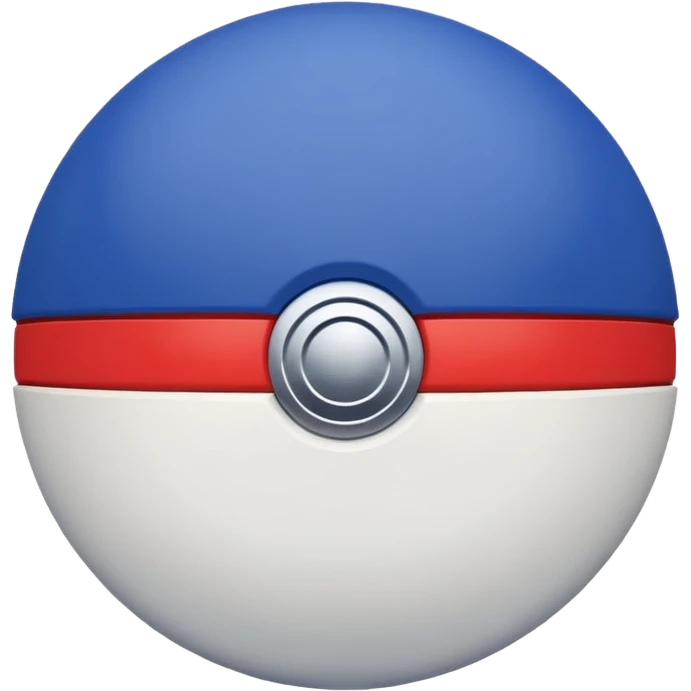 Royal blue top half white bottom half pokeball emoji