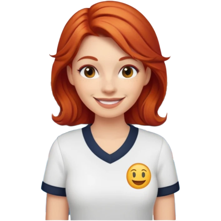 cruise emoji with a red headed woman emoji