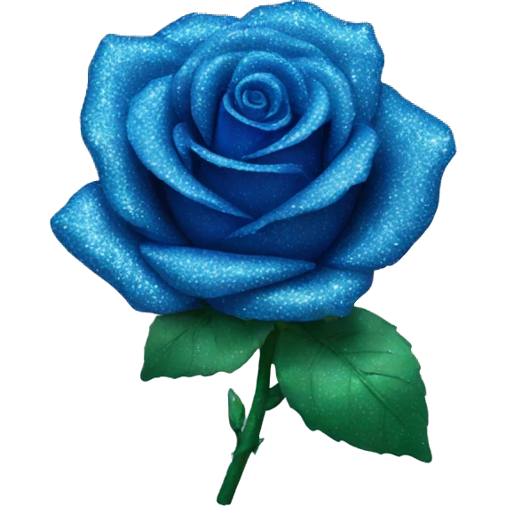 blue glitter rose emoji
