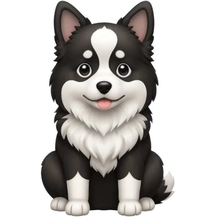A dog with black and white colors in a sitting position emoji