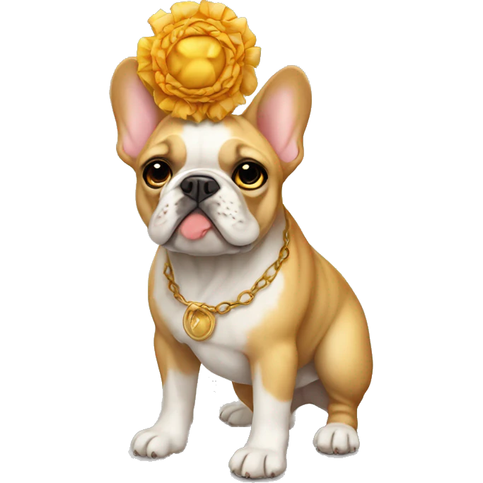 French bulldog in the form of a lion emoji
