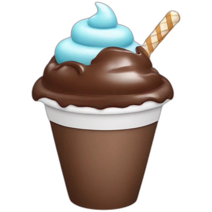 vaso con helado de chocolate emoji