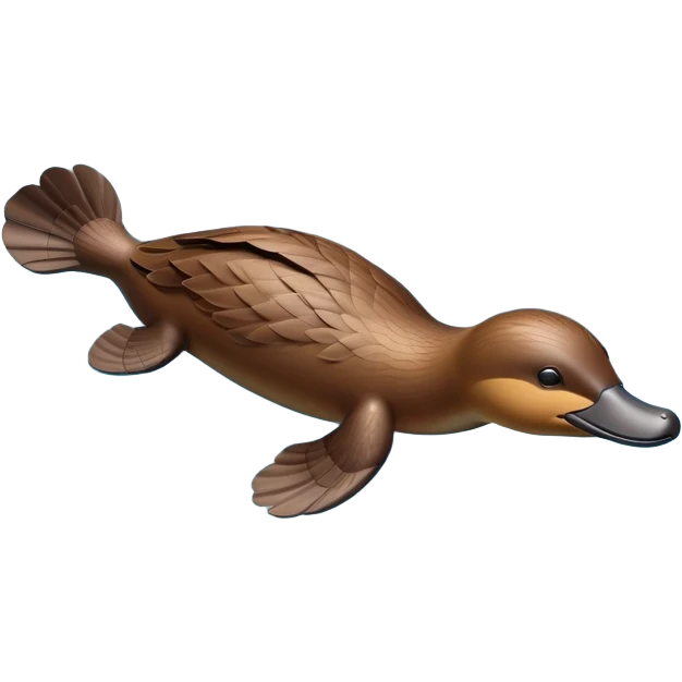 cinematic-platypus-realistic-full-body-floating-emoji,-streamlined-brown-body-gliding-through-calm-river-waters,-wide-duckbill-tipped-up-curiously,-webbed-paws-paddling-gently,-dense-water-resistant-fur-slick-and-shimmering,-flat-tail-rippling-the-water’s-surface,-simplified-yet-realistic-focused-features,-highly-detailed,-glowing-with-an-earthy-wet-radiance emoji